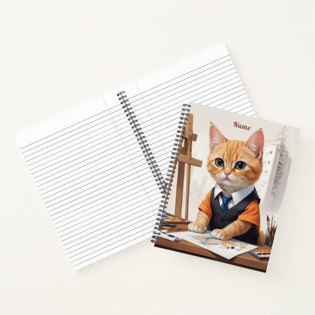 Cuaderno Sofisticado Arquitecto Cat Ginger Kitten Art (Interior)