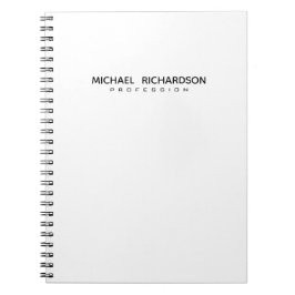 Cuaderno Sofisticado Personalizado Masculino Blanco Negro