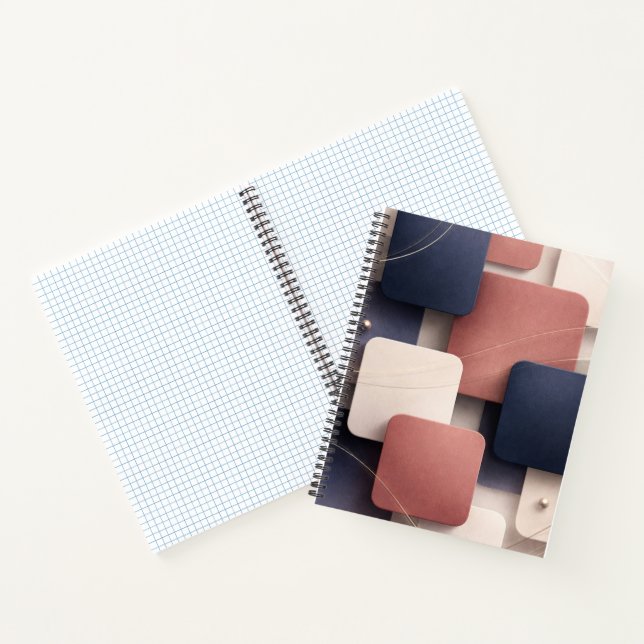 Cuaderno Soft edged-cubes with metallic accents AI art  (Interior)