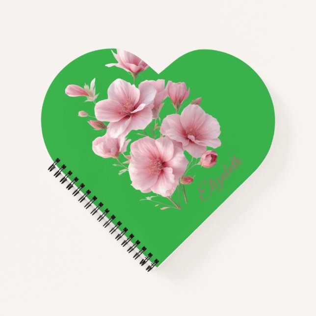 Cuaderno Soft Elegant Pink Floral Personalized (Anverso)