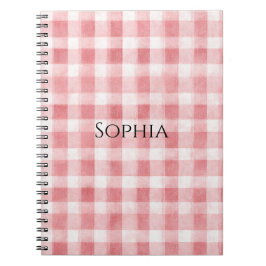 Cuaderno Soft Girly Pink White Plaid Stripes