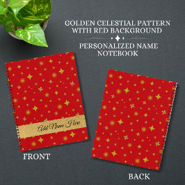 Cuaderno Soft Glow Golden Stars & Floral Petals Pattern