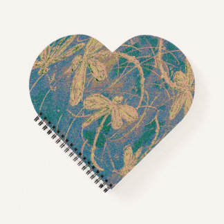 Cuaderno Soft Gold Dragonflies on Vintage Turquoise & Lilac
