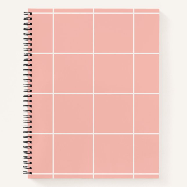Cuaderno Soft Neutral Grid Pattern Minimal Check Design (Anverso)