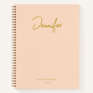 Cuaderno Soft Pastel Pinky Golden Personalizado Nombre de e