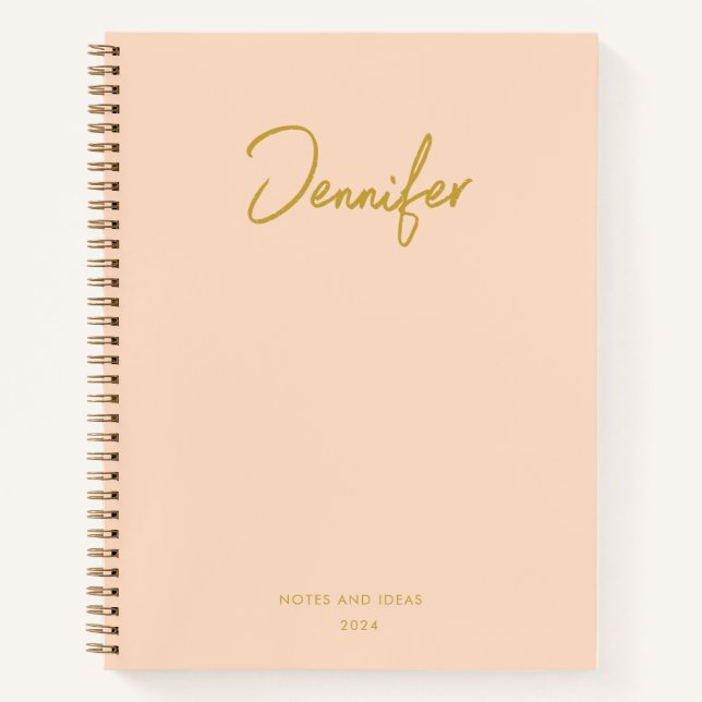 Cuaderno Soft Pastel Pinky Golden Personalizado Nombre de e (Anverso)