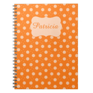 Cuaderno Soft Peachy Beige Flowers on Orange Background