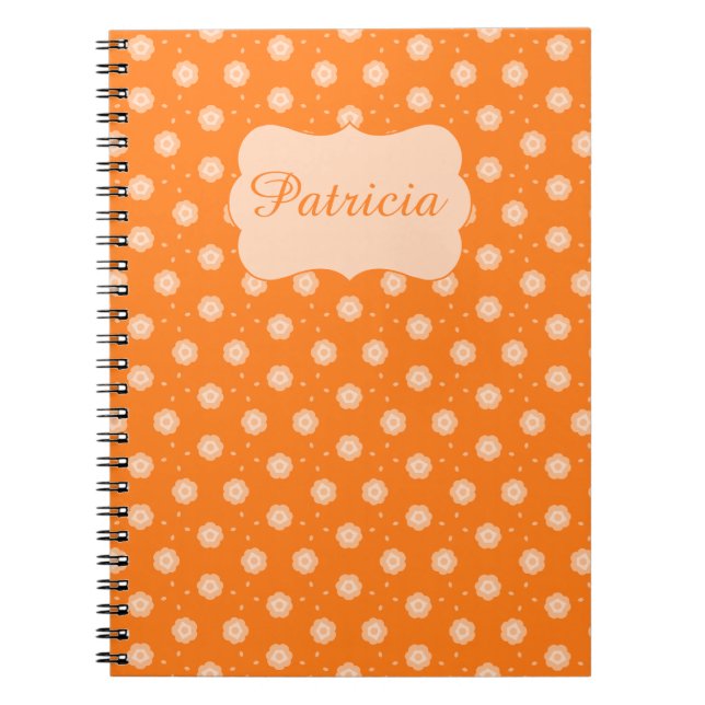 Cuaderno Soft Peachy Beige Flowers on Orange Background (Frente)