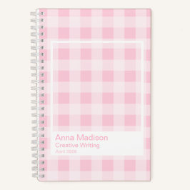 Cuaderno Soft Pink Gingham Transparent Frame