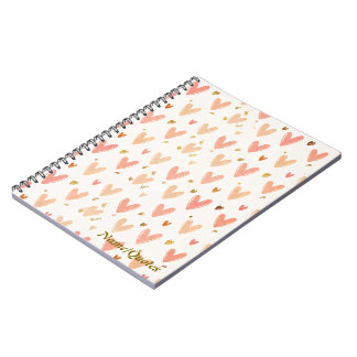Cuaderno Soft Pink Hearts Seamless Pattern
