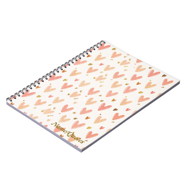 Cuaderno Soft Pink Hearts Seamless Pattern (Lado Izquierdo)