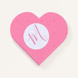 Cuaderno Soft Pink Squiggly Square Personal Initial Heart