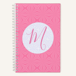 Cuaderno Soft Pink Squiggly Squares Personalized Initial 