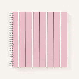 Cuaderno Soft Pink Vertical Stripe Pattern Minimal
