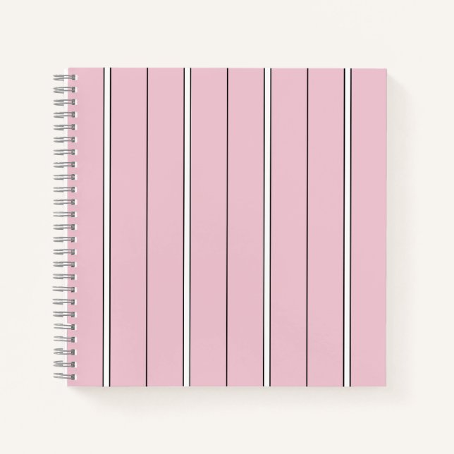 Cuaderno Soft Pink Vertical Stripe Pattern Minimal (Anverso)