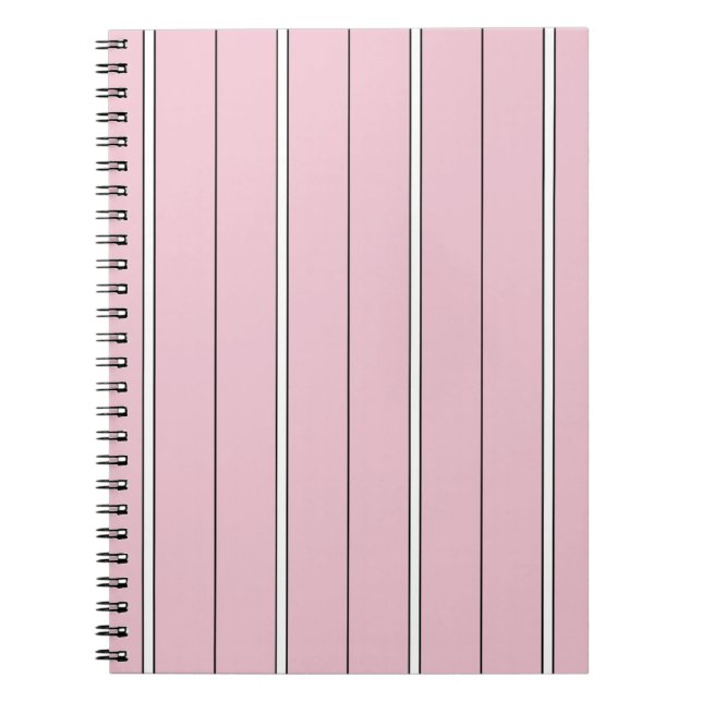 Cuaderno Soft Pink Vertical Stripe Pattern Minimal (Frente)