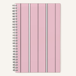 Cuaderno Soft Pink Vertical Stripe Pattern Minimal