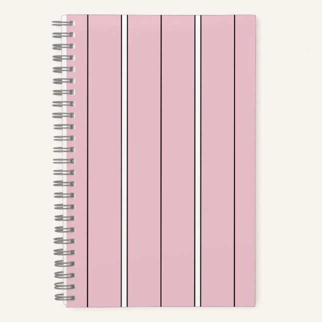 Cuaderno Soft Pink Vertical Stripe Pattern Minimal (Anverso)