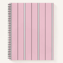 Cuaderno Soft Pink Vertical Stripe Pattern Minimal