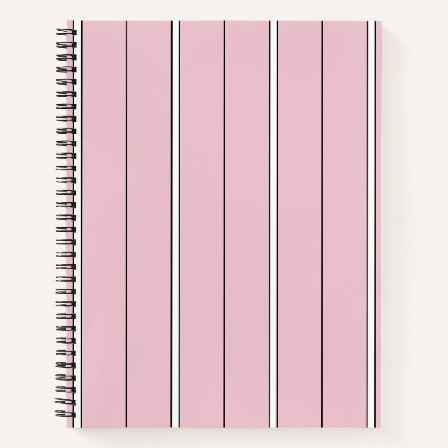 Cuaderno Soft Pink Vertical Stripe Pattern Minimal (Anverso)