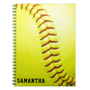 Cuaderno Softball amarillo personalizado