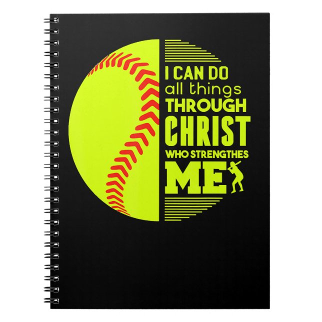 Cuaderno Softball Christian Softball Puedo Hacer Todas Las  (Frente)