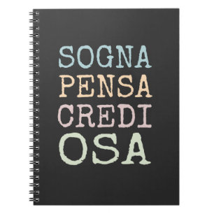 Cuaderno Sogna, pensa, crédito, osa