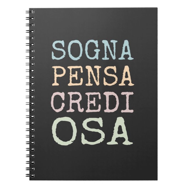Cuaderno Sogna, pensa, crédito, osa (Frente)