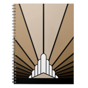 Cuaderno Sol Art Decó en tan Spiral Photo Notebook