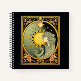 Cuaderno Sol Art Nouveau y diosa
