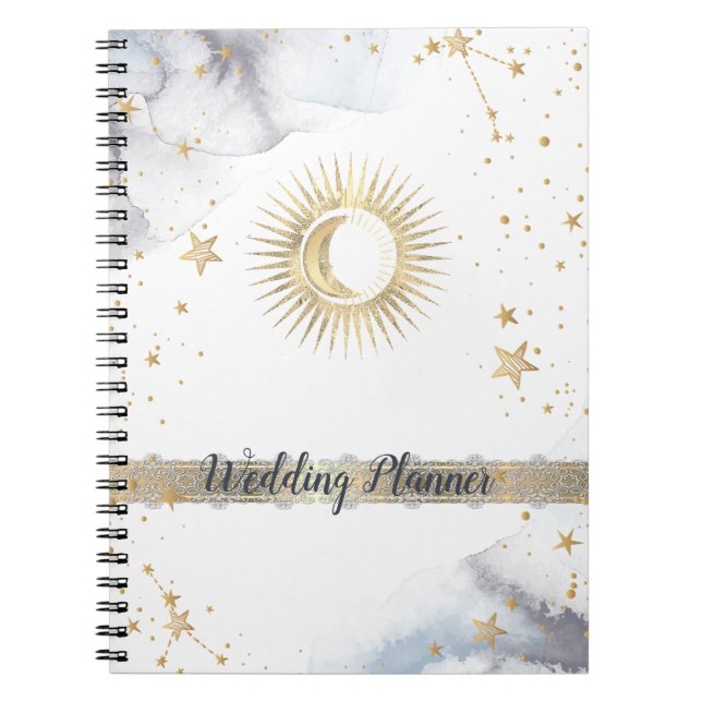 Cuaderno Sol Celestial, Luna, Estrellas (Frente)