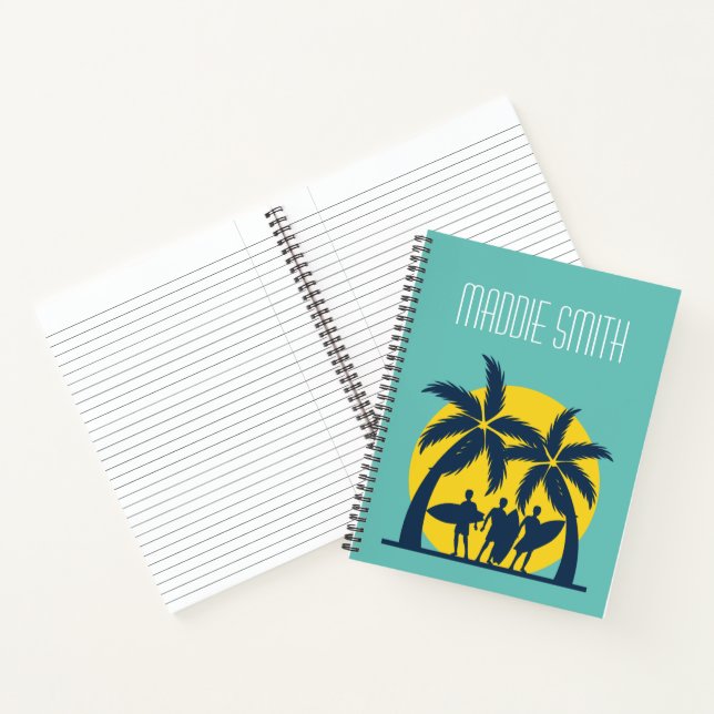Cuaderno Sol de surf y palmeras frescas surf (Interior)