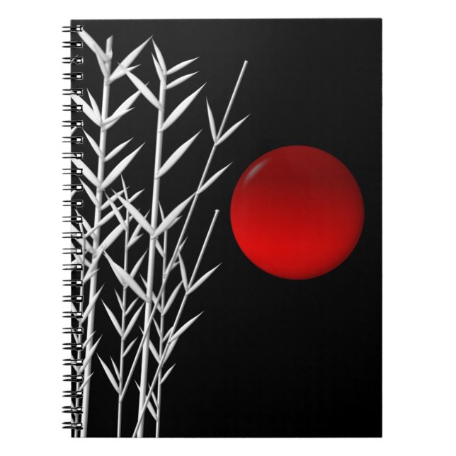 Cuaderno Sol rojo blanco zen (Frente)