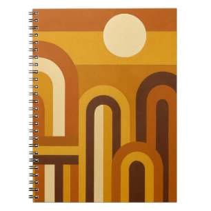 Cuaderno Sol y Arcos Diseño Geométrico Moderno de Mitad de