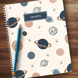 Cuaderno Solar System Planets Sketch Pattern