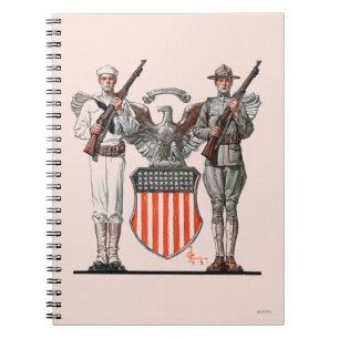 Cuaderno Soldado, marinero y escudo de los E.E.U.U.