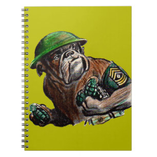 Cuaderno Soldado perro bulldog de la Segunda Guerra Mundial