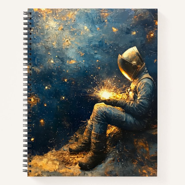 Cuaderno Soldador de Noche Estrellada - Arte de Soldadura C (Anverso)