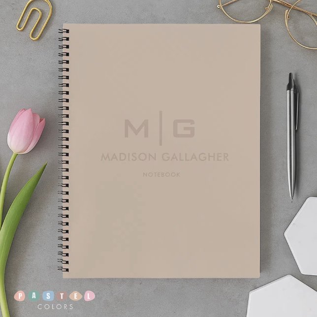 Cuaderno Solid Soft Light Pastel Beige Grey Brown Color (Solid Soft Light Pastel Beige Grey Brown Color Notebook
)