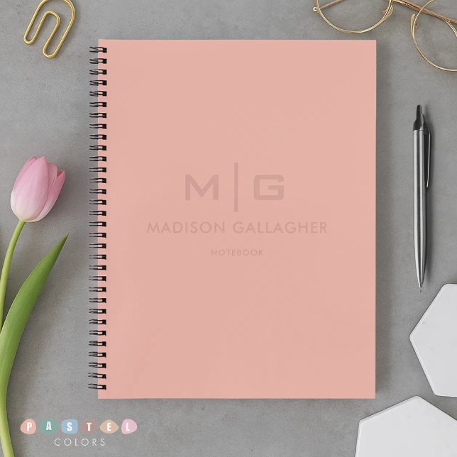 Cuaderno Solid Soft Light Pastel Peach Salmon Pink Color (Solid Soft Light Pastel Peach Salmon Pink Color Notebook
)