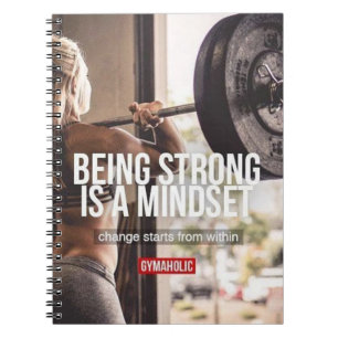 Cuaderno Sólida mentalidad - Inspirador del fitness femenin