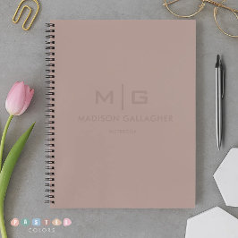 Cuaderno Sólido Suave Claro Pastel Rosa Madera Roja Marrón 