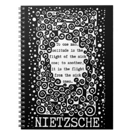 Cuaderno SOLITUDE cita en blanco y negro de Nietzsche