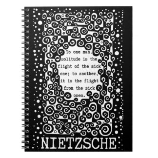 Cuaderno SOLITUDE cita en blanco y negro de Nietzsche