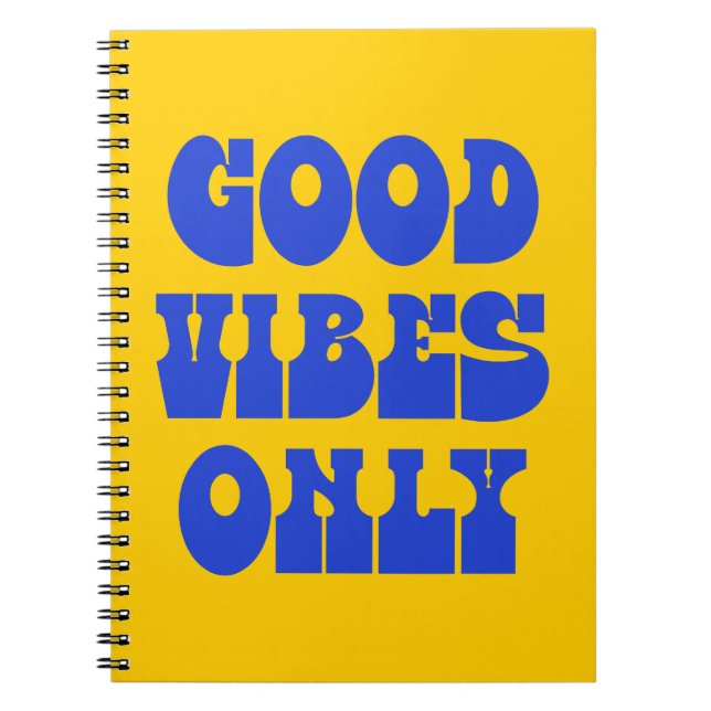 Cuaderno Sólo Buenos Vibraciones Tipografía Groovy (Frente)