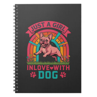Cuaderno Solo Chica Enamorada Perro Bulldog Francés Patas A