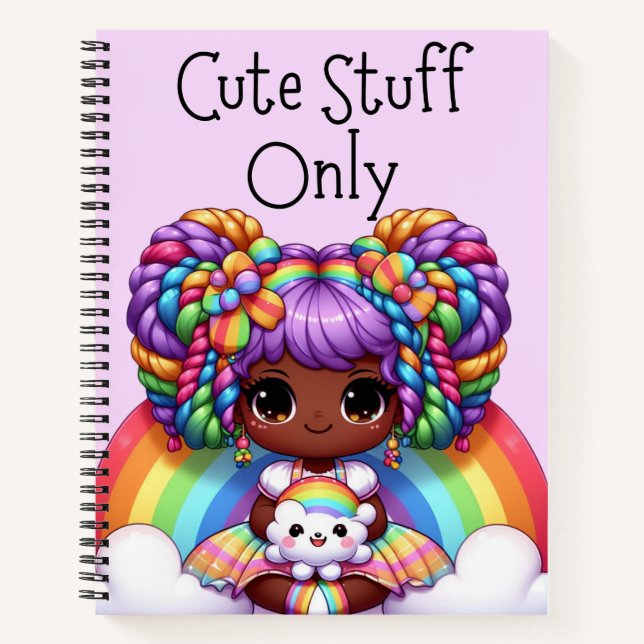 Cuaderno Sólo cosas pequeñas - Arcoiris morado de Kawaii (Anverso)