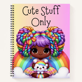 Cuaderno Sólo cosas ricas - Arcoiris Kawaii rosa