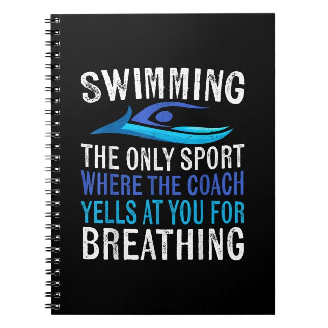Cuaderno Sólo Deporte De Natación Donde Entrenador Regalos  (Frente)