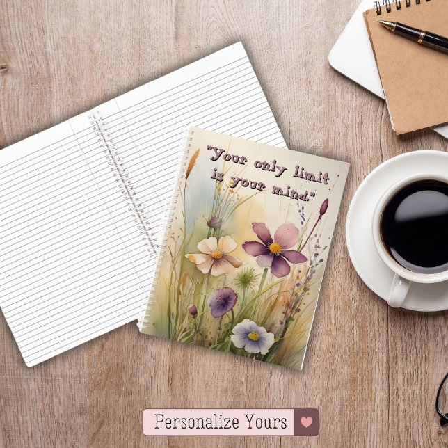 Cuaderno Solo el límite personalizado es su mente Inspirado (Personalized Only Limit is Your Mind Inspirational Notebook)